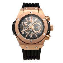 Hublot Big Bang Working Chronograph Rose Gold Case with Gray Dial-Rubber Strap