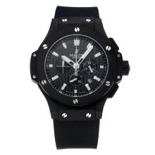 Hublot Big Bang Working Chronograph PVD Case with Black Dial-Rubber Strap