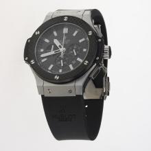 Hublot Big Bang Working Chronograph Black Bezel with Black Carbon Style Dial-Rubber Strap-1