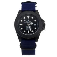 Rolex Submariner Stealth Automatic PVD Case with Black Dial-Blue Nylon Strap-1