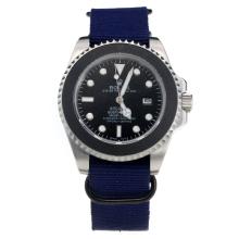 Rolex Submariner Stealth Automatic with Black Dial-Blue Nylon Strap