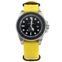 Rolex Submariner Stealth Automatic with Black Dial-Yellow Nylon Strap
