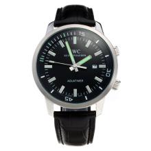 IWC InGenieur Automatic with Black Dial-Leather Strap
