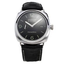 Panerai Radiomir Black Seal Asia Valjoux 7750 Movement with Black Dial-Leahter Strap