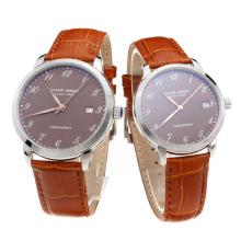 Ulysse Nardin Number Markers with Brown Dial-Brown Leather Strap