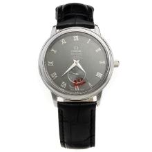 Omega De Ville Automatic with Black Dial-Leather Strap-1