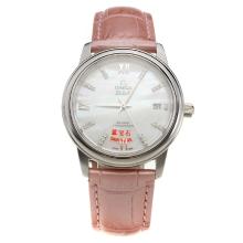 Omega De Ville with MOP Dial-Pink Leather Strap-2