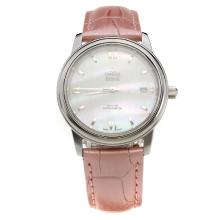 Omega De Ville with MOP Dial-Pink Leather Strap-1