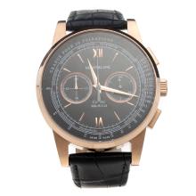 Montblanc Meisterstück Working Chronograph Rose Gold Case With Black Dial-1