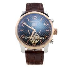 Montblanc Time Walker Automatic Two Tone Case With Black Checkered Dial--Rose Gold Markings