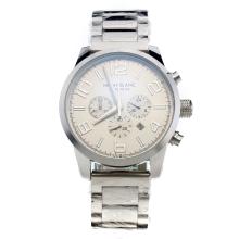 Montblanc Time Walker Working Chronograph with White Dial S/S