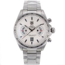 Tag Heuer Grand Carrera Calibre 17 Working Chronograph with White Dial Same Structure As 7750-High Quality