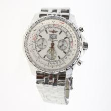 Breitling Bentley 6.75 Big Date Chronograph Asia Valjoux 7750 Movement with White Dial S/S