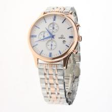Omega Globemaster Working Chronograph Two Tone with White Dial-1