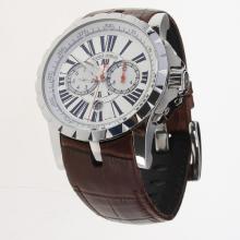 Roger Dubuis Excalibur Automatic with White Dial-Leather Strap
