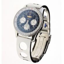 Breitling Navitimer Chronograph Asia Valjoux 7750 Movement Number Markers with Black Dial S/S-2