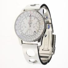 Breitling Navitimer Chronograph Asia Valjoux 7750 Movement Stick Markers with White Dial S/S-2