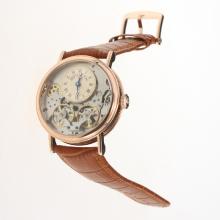 Breguet Tradition Tourbillon Automatic Rose Gold Case with Champagne Dial-Leather Strap