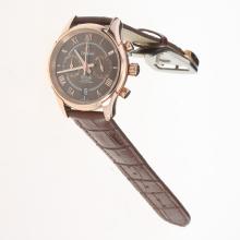 Omega De Ville Working Chronograph Rose Gold Case with Brown Dial-Leather Strap