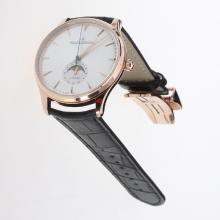 Jaeger-Lecoultre Master Control 29J Automatic Rose Gold Case with Silver Dial-Leather Strap