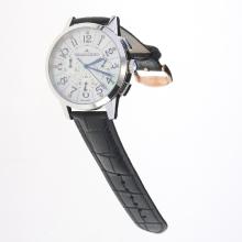 Jaeger-Lecoultre Rendez-Vous Working Chronograph with MOP Dial-Black Leather Strap