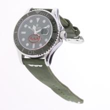 Rolex Yachtmaster Automatic Ceramic Bezel with Green Dial-Leather Strap