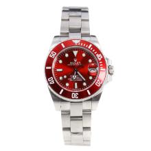 Rolex Submariner Automatic with Red Dial S/S-Lady Size