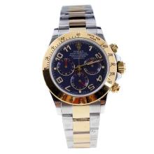 Rolex Daytona Swiss Calibre 4130 Chronograph Movement Two Tone Number Markers with Blue Dial