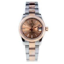 Rolex Datejust Swiss ETA 2836 Movement Two Tone Stick Markers with Champagne Dial-High Quality Version