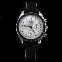 Omega Speedmaster Swiss Calibre 1861 Manual-winding Chronograph Movement White Dial with Nylon Strap-Moonwatch Anniversary Limited Series