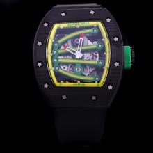 Richard Mille RM 59-01 MIYOTA 9015 Automatic Movement PVD Case with Black Rubber Strap