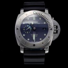 Panerai Luminor Submersible Working GMT Swiss Calibre P.9001 Automatic Movement with Black Dial-Leather Strap