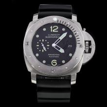Panerai Luminor Submersible Swiss Calibre P.9000 Automatic Movement with Black Dial-Leather Strap-2