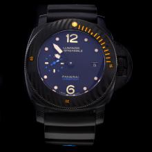 Panerai Luminor Submersible Automatic PVD Case with Black Dial-Rubber Strap-1