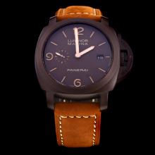 Panerai Luminor Marina Swiss Calibre P.9000 Automatic Movement Brown Case with Brown Dial-Leather Strap