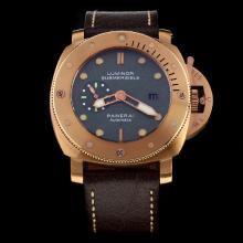 Panerai Luminor Submersible Swiss Calibre P.9000 Automatic Movement Rose Gold Case with Green Dial-Leather Strap