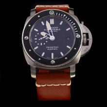 Panerai Luminor Submersible Swiss Calibre P.9000 Automatic Movement with Black Dial-Leather Strap