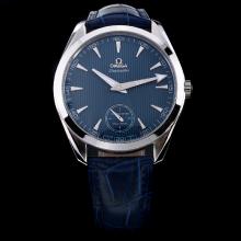 Omega Seamaster Aqua Terra Manual Winding with Blue Dial and Leather Strap