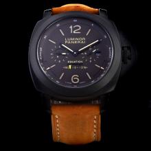 Panerai Luminor Marina Working Power Reserve Automatic PVD Case with Brown Dial-Leather Strap