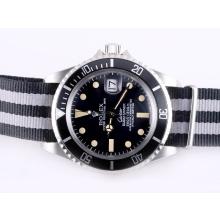 Rolex Submariner Cartier Automatic with Black Bezel and Dial Vintage Version-Nylon Strap