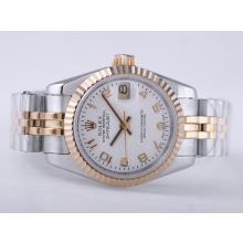 Rolex Datejust Swiss ETA 2671 Movement Two Tone with White Dial Number Marking Lady Size-1