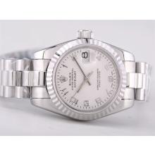 Rolex Datejust Swiss ETA 2671 Movement with White Dial Number Marking Lady Size-1