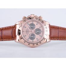 Rolex Daytona Chronograph Asia Valjoux 7750 Movement Rose Gold Case with Champagne Dial
