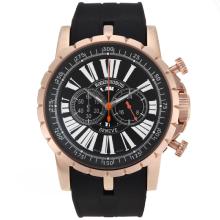 Roger Dubuis Excalibur Chrono Working Chronograph Rose Gold Case with Black Dial