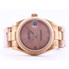 Rolex Datejust Swiss ETA 2836 Full Rose Gold Champagne Dial with Roman Marking Mid Size