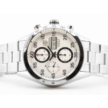 Tag Heuer Carrera Calibre 16 Chrono Asia Valjoux 7750 Movement White Dial Oversized 43mm New Edition