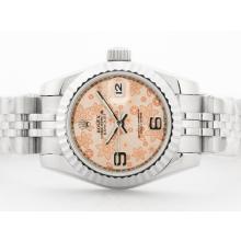 Rolex Datejust Automatic with Champagne Floral Motif Dial 2009 New Version