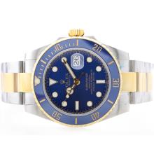 Rolex Submariner Automatic Two Tone Ceramic Bezel with Blue Dial