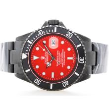 Rolex Submariner Swiss ETA 2836 Movement Full PVD with Red Dial Bamford & Sons Limted Edition