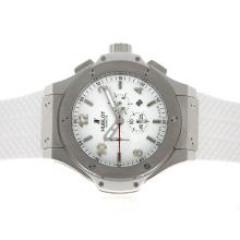 Hublot Big Bang King Working Chronograph with White Dial and Strap-48MM Version